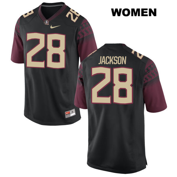 Women's NCAA Nike Florida State Seminoles #28 Malique Jackson College Black Stitched Authentic Football Jersey XAH6569WM